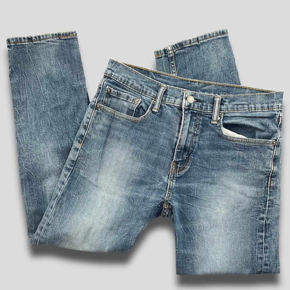 LEVI'S MENS JEANS BOHO WESTERN MEDIUM LIGHT WASH BLUE JEAN 31 X 30